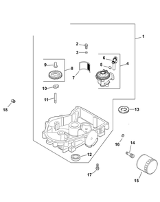 Kohler Cv23-75624 Oil Pan And Lubrication Diagram and Parts List for RECON48 53AH8ST3050-23HP Cub Cadet Lawn Tractor